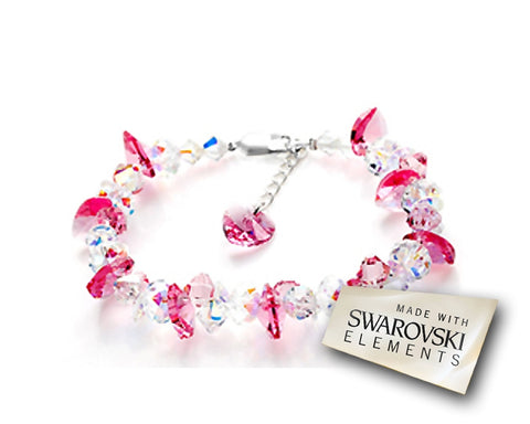 Frigid Pink Ice Bling Swarovski Crystal Bracelet