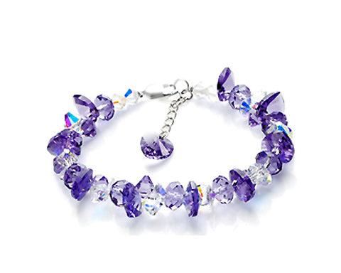 Frigid Dark Purple Ice Bling Swarovski Crystal Bracelet