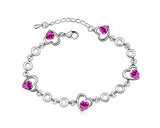 Forever Love Crystal Bracelet - Magenta