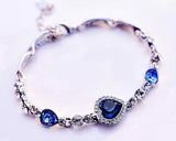 Sweet Heart Style Crystal Bracelet - Blue