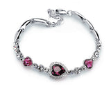 Sweet Heart Style Crystal Bracelet - Red