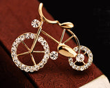 Chaplin Bicycle Crystal Brooch Pin