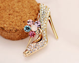 Princess Shoes Crystal Brooch Pin