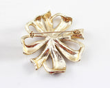 Rosette Gold Crystal Brooch Pin