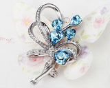 Nosegay Blue Bling Swarovski Crystal Brooch Pin