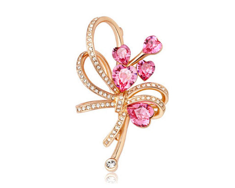 Nosegay Pink Bling Swarovski Crystal Brooch Pin