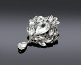 Vintage Dangle Diamond Crystal Brooch Pin