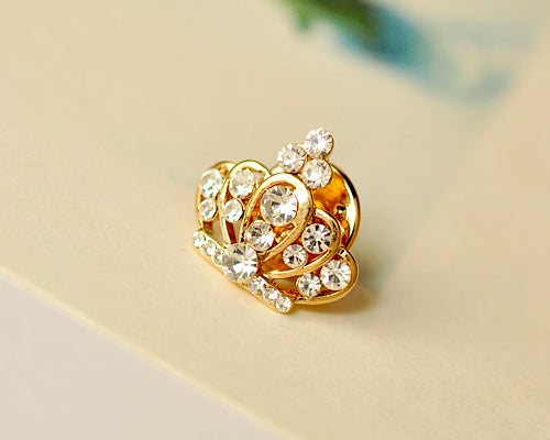 Queen Crown Crystal Brooch Pin