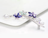 Blossom Purple Bling Swarovski Crystal Brooch Pin