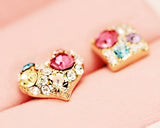 Heart and Square Stud Earrings for Women