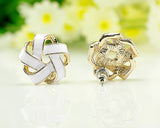 Spiral Flower Stud Earrings for Women