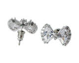 Sparkle Bowknot Crystal Stud Earrings for Women