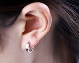 925 Sterling Silver Huggie Hoop Earrings 12mm