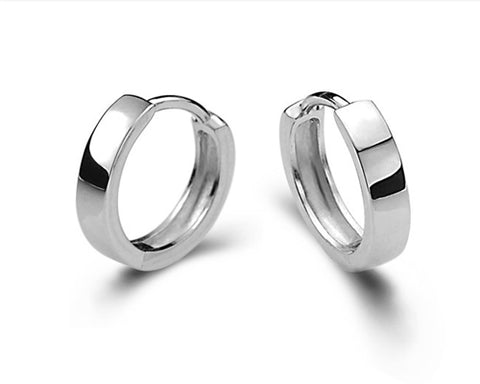 925 Sterling Silver Huggie Hoop Earrings 12mm