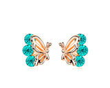 Charming Blue Butterfly Stud Earrings