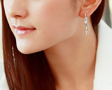 Large Round Champagne Bling Swarovski Crystal Hoop Earrings