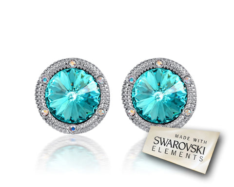 Gorgeous Circle Bling Swarovski Crystal Stud Earrings