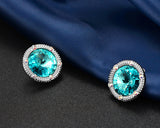 Gorgeous Circle Bling Swarovski Crystal Stud Earrings