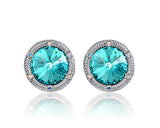 Gorgeous Circle Bling Swarovski Crystal Stud Earrings