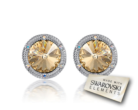 Gorgeous Circle Bling Swarovski Crystal Stud Earrings
