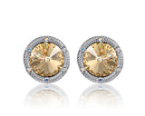 Gorgeous Circle Bling Swarovski Crystal Stud Earrings