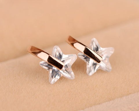Chic Star Crystal Stud Earrings for Women