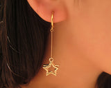 Dangle Earrings Star Shaped Crystal Hook Earrings