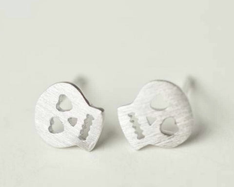 925 Sterling Silver Earrings Skull Stud Earrings