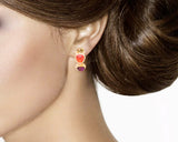 Elegant Colorful Crystal Clip Earrings for Girls