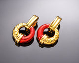 Gold Round Clip Earrings for Girls