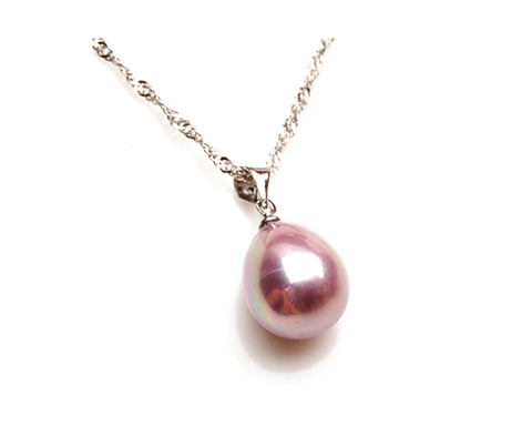 Aurora Pearl Pendant Necklace - Magenta