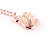 Swan Pendant Rose Gold Crystal Necklace