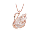 Swan Pendant Rose Gold Crystal Necklace