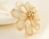 Lovely Gold Flower Crystal Necklace