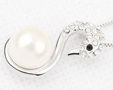 Chic Swan Pearl White Crystal Necklace