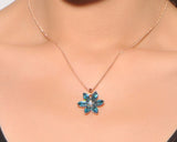 Lucky Six-leaf Flower Crystal Necklace