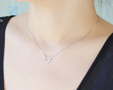 925 Sterling Silver Bling Crystal Heart Necklace