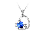 Unique Deep In Heart Crystal Necklace - Blue