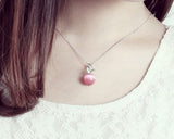 Chic Opal Apple Crystal Necklace - White