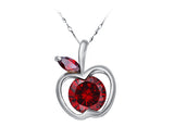 Stylish Apple Crystal Necklace - Red