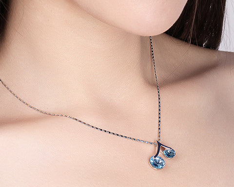 Gorgeous Cherry Crystal Necklace - Purple
