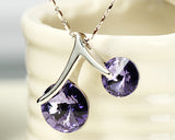 Gorgeous Cherry Crystal Necklace - Purple
