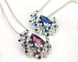 Treasure on the Moon Bling Crystal Long Necklace - Blue