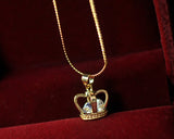 Elegant Princess Of Crown Crystal Necklace - Gold
