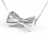 Classic 925 Sterling Silver Ribbon Necklace - Silver