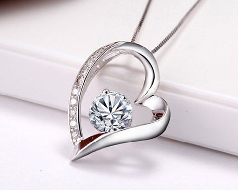 925 Sterling Silver Necklace with Heart Pendant