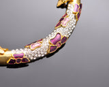 Stylish Gold Butterfly Crystal Necklace