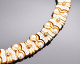 Stylish Gold Crystal Pearl Necklace
