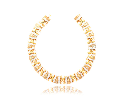 Stylish Gold Crystal Pearl Necklace