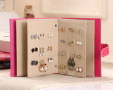 Portable Jewelry Organizer Earring Storage Book - Pink